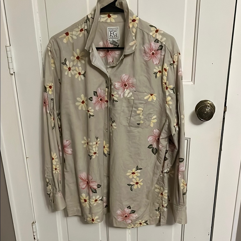 Feild Gear Floral Long Sleeve Shirt Linen cotton